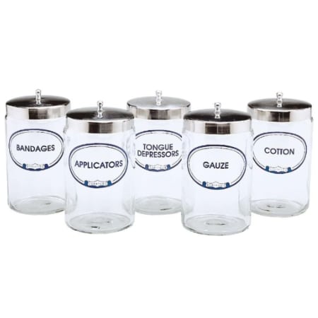 Graham-Field Grafco Labeled Glass Sundry Jars