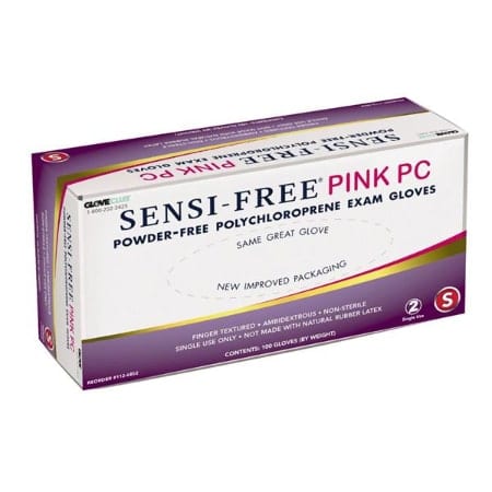Sensi-Free Pink PC Polychloroprene Exam Gloves
